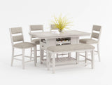 Savile Antique White/Light Gray Counter Height Chair, Set of 2 by Homelegance at Eve Furniture