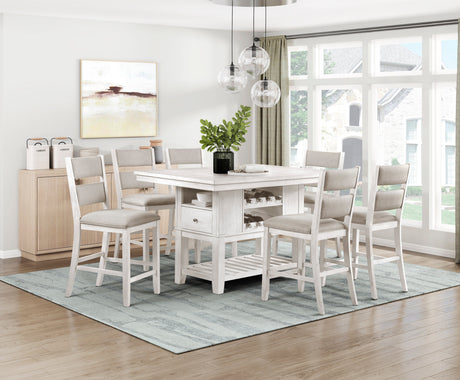 Savile Antique White/Light Gray Counter Height Chair, Set of 2 by Homelegance at Eve Furniture