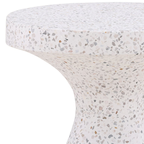 Savitri Outdoor Side Table, Off-White Terrazzo by Dovetail at Eve Furniture