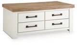 Savonport White/Brown Coffee Table by Ashley at Eve Furniture