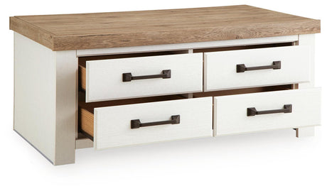 Savonport White/Brown Coffee Table by Ashley at Eve Furniture
