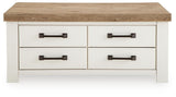 Savonport White/Brown Coffee Table by Ashley at Eve Furniture