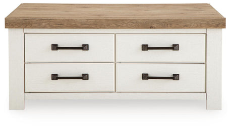 Savonport White/Brown Coffee Table by Ashley at Eve Furniture