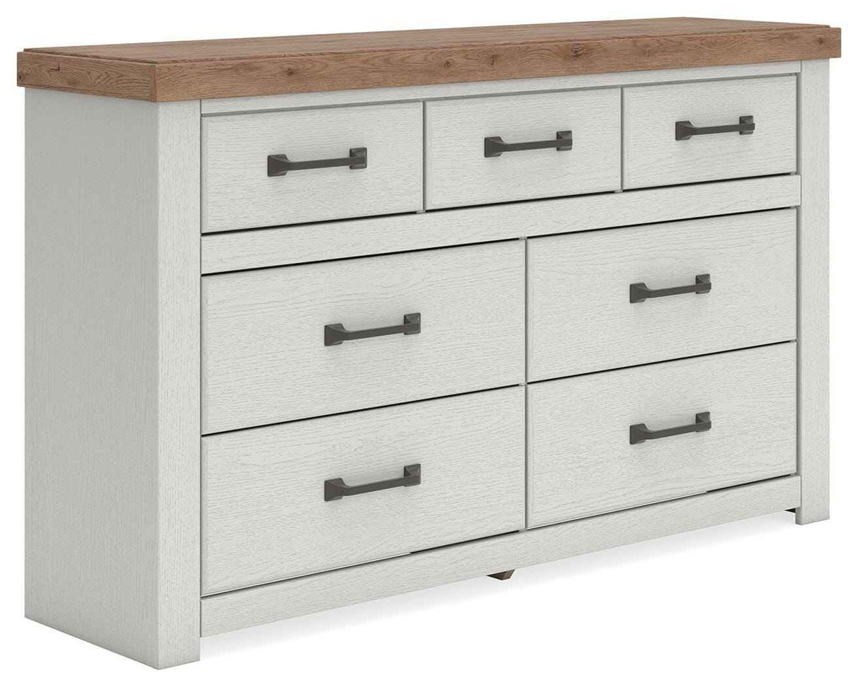 Savonport White/Brown Dresser by Ashley at Eve Furniture