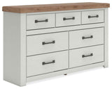 Savonport White/Brown Dresser by Ashley at Eve Furniture