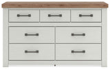 Savonport White/Brown Dresser by Ashley at Eve Furniture