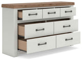 Savonport White/Brown Dresser by Ashley at Eve Furniture