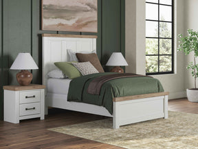 Savonport White/Brown Full Panel Bed by Ashley at Eve Furniture