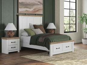 Savonport White/Brown Full Panel Storage Bed by Ashley at Eve Furniture