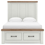 Savonport White/Brown Full Panel Storage Bed by Ashley at Eve Furniture