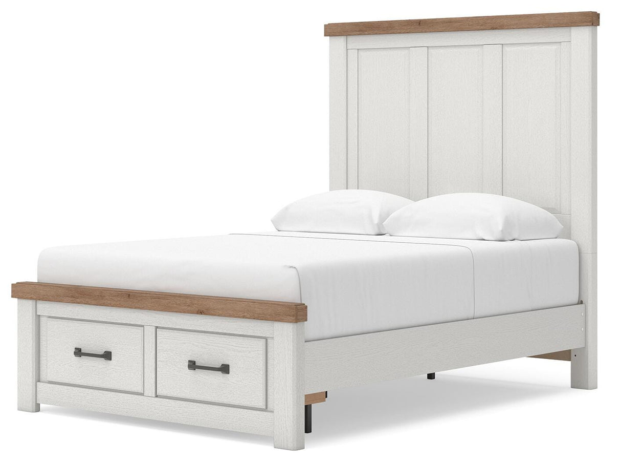 Savonport White/Brown Full Panel Storage Bed by Ashley at Eve Furniture