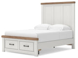 Savonport White/Brown Full Panel Storage Bed by Ashley at Eve Furniture