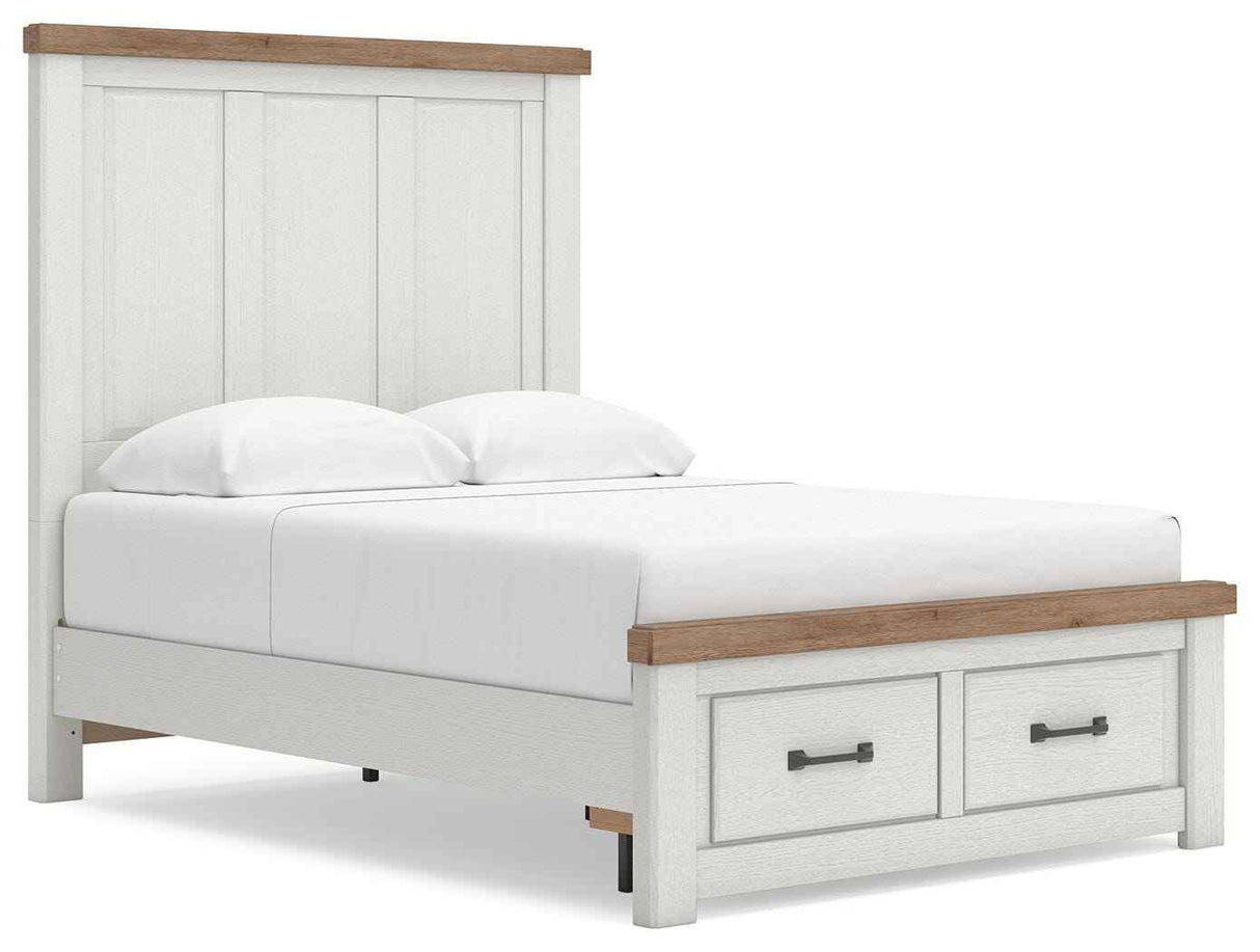 Savonport White/Brown Full Panel Storage Bed by Ashley at Eve Furniture
