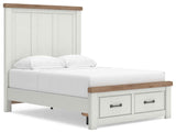 Savonport White/Brown Full Panel Storage Bed by Ashley at Eve Furniture