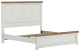 Savonport White/Brown King Panel Bed by Ashley at Eve Furniture