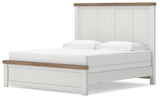 Savonport White/Brown King Panel Bed by Ashley at Eve Furniture