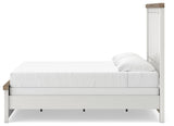Savonport White/Brown King Panel Bed by Ashley at Eve Furniture