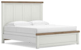 Savonport White/Brown King Panel Bed by Ashley at Eve Furniture