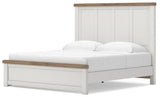 Savonport White/Brown King Panel Bed with Storage by Ashley at Eve Furniture