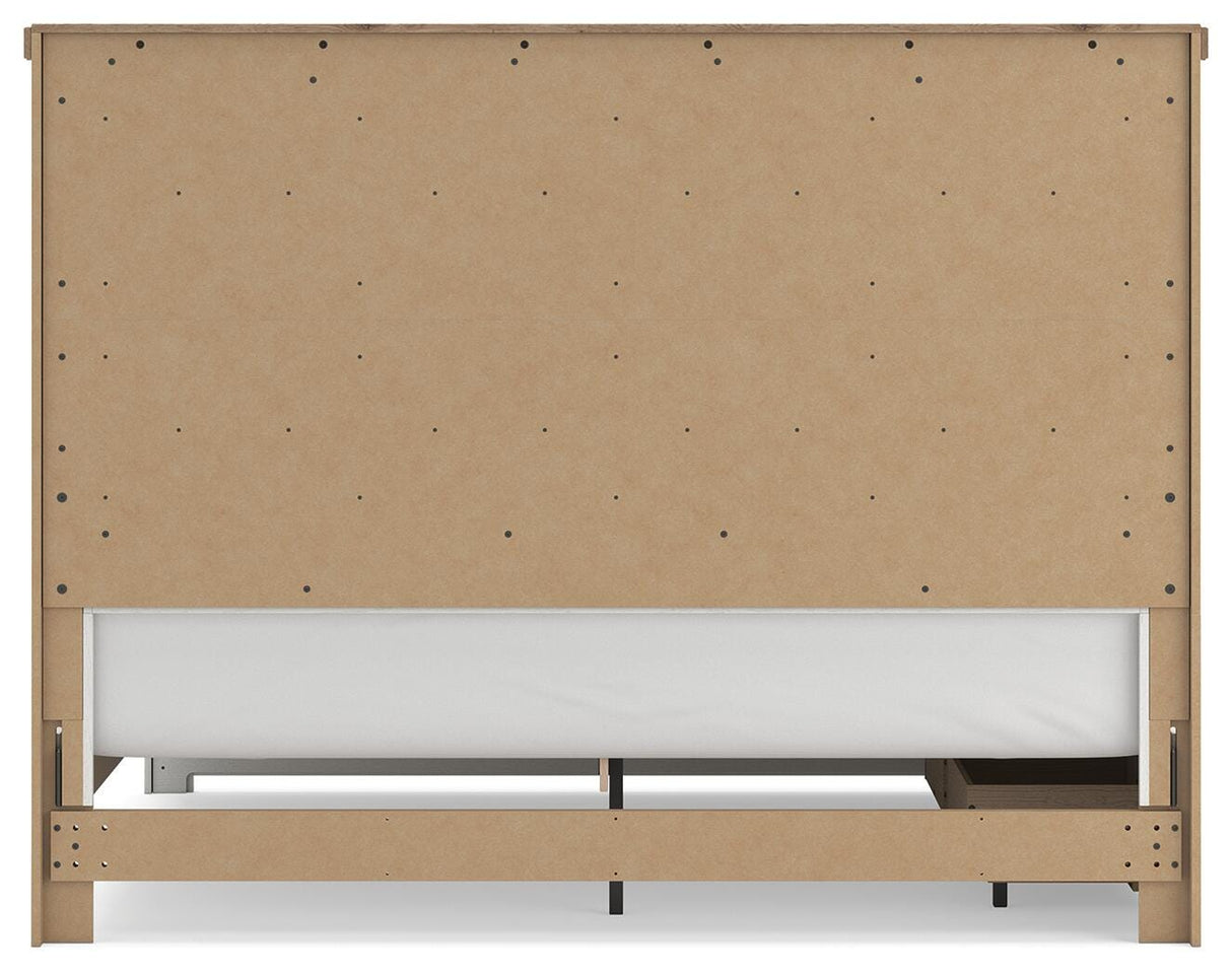 Savonport White/Brown King Panel Bed with Storage by Ashley at Eve Furniture