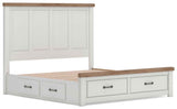 Savonport White/Brown King Panel Storage Bed by Ashley at Eve Furniture