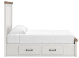 Savonport White/Brown King Panel Storage Bed by Ashley at Eve Furniture