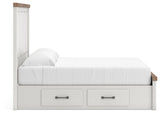Savonport White/Brown King Panel Storage Bed by Ashley at Eve Furniture