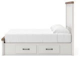 Savonport White/Brown King Panel Storage Bed by Ashley at Eve Furniture