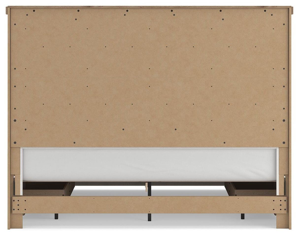 Savonport White/Brown King Panel Storage Bed by Ashley at Eve Furniture