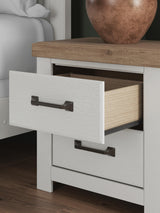 Savonport White/Brown Nightstand by Ashley at Eve Furniture