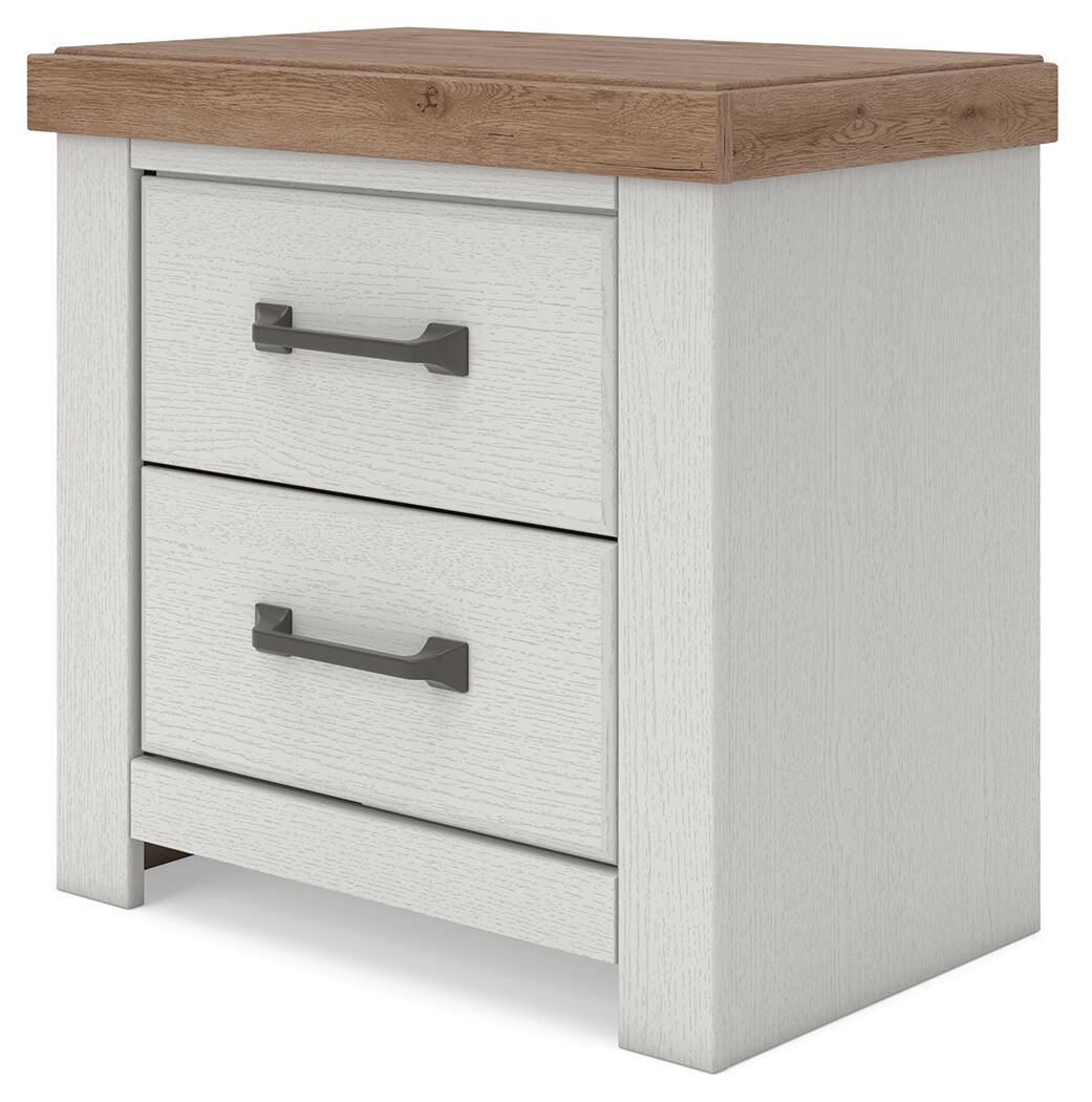 Savonport White/Brown Nightstand by Ashley at Eve Furniture