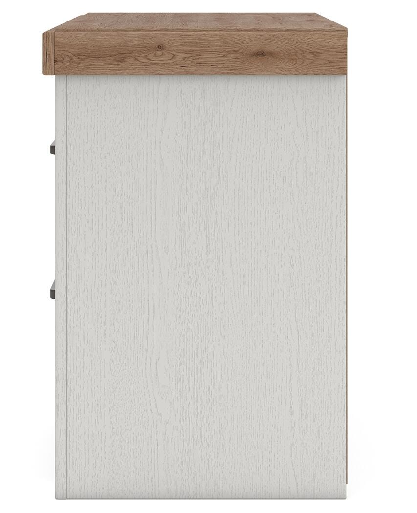 Savonport White/Brown Nightstand by Ashley at Eve Furniture