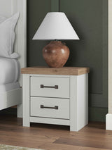 Savonport White/Brown Nightstand by Ashley at Eve Furniture