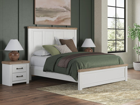 Savonport White/Brown Panel Bedroom Set by Ashley at Eve Furniture