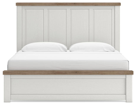 Savonport White/Brown Panel Bedroom Set by Ashley at Eve Furniture