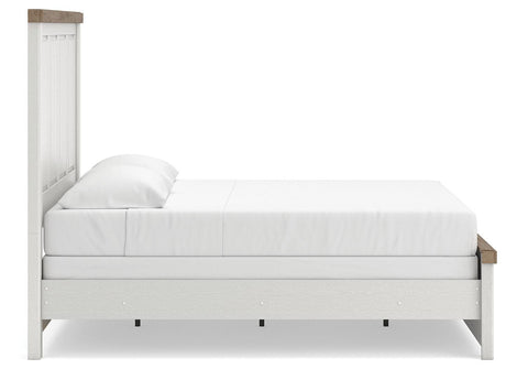 Savonport White/Brown Panel Bedroom Set by Ashley at Eve Furniture