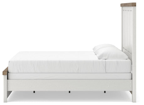 Savonport White/Brown Panel Bedroom Set by Ashley at Eve Furniture