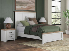Savonport White/Brown Queen Panel Bed by Ashley at Eve Furniture