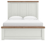 Savonport White/Brown Queen Panel Bed by Ashley at Eve Furniture