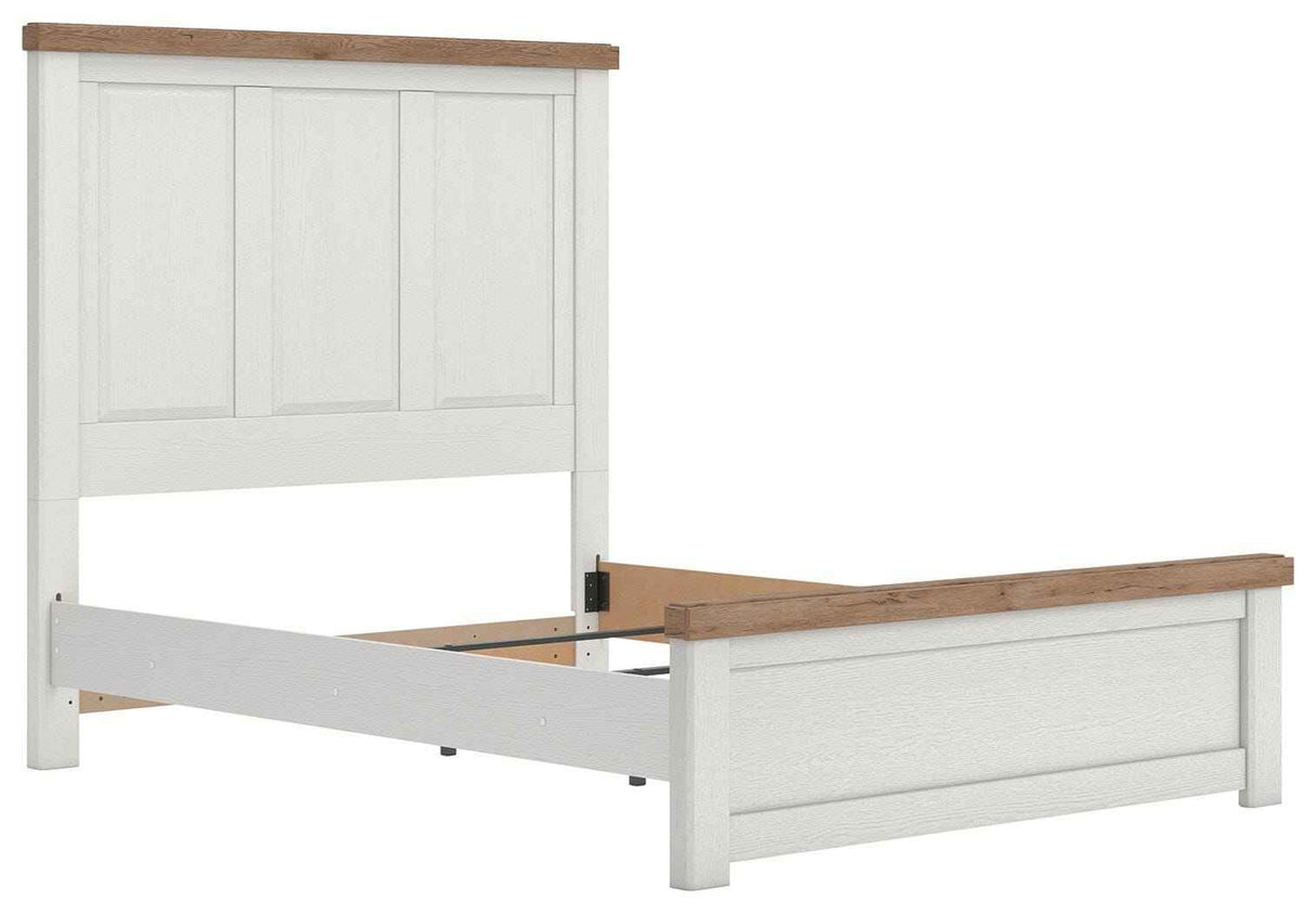 Savonport White/Brown Queen Panel Bed by Ashley at Eve Furniture