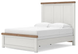 Savonport White/Brown Queen Panel Bed by Ashley at Eve Furniture