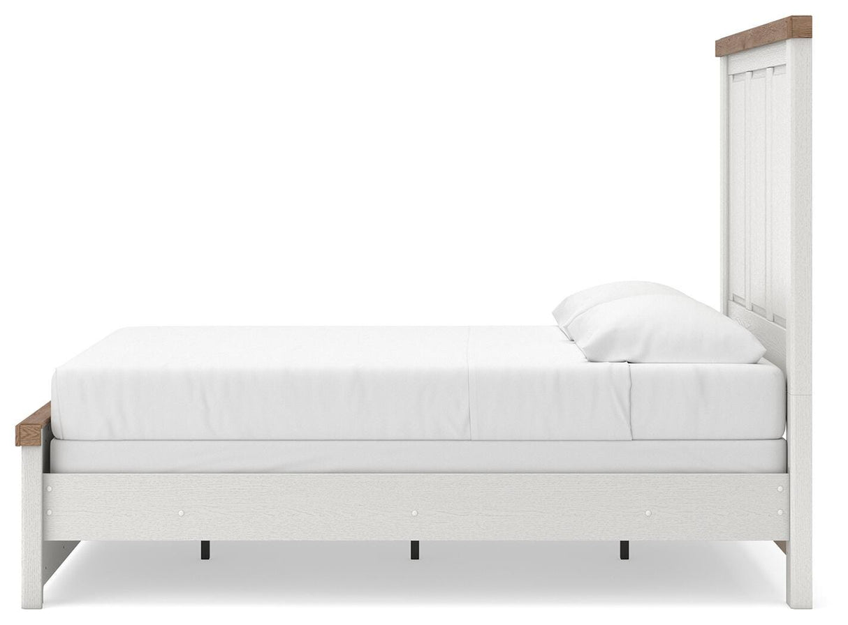 Savonport White/Brown Queen Panel Bed by Ashley at Eve Furniture