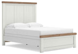 Savonport White/Brown Queen Panel Bed by Ashley at Eve Furniture