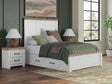 Savonport White/Brown Queen Panel Bed with Storage by Ashley at Eve Furniture
