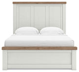Savonport White/Brown Queen Panel Bed with Storage by Ashley at Eve Furniture