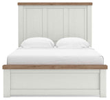 Savonport White/Brown Queen Panel Bed with Storage by Ashley at Eve Furniture