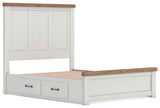 Savonport White/Brown Queen Panel Bed with Storage by Ashley at Eve Furniture