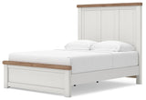 Savonport White/Brown Queen Panel Bed with Storage by Ashley at Eve Furniture