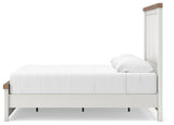 Savonport White/Brown Queen Panel Bed with Storage by Ashley at Eve Furniture
