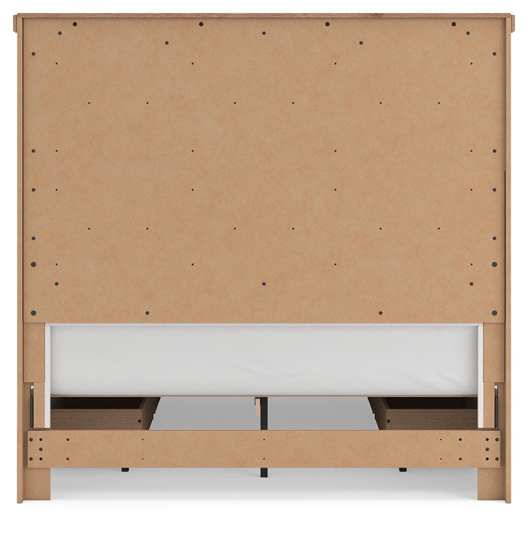 Savonport White/Brown Queen Panel Bed with Storage by Ashley at Eve Furniture